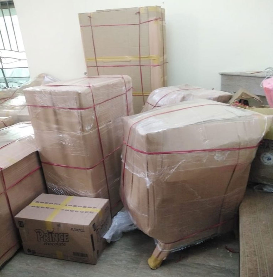Household goods being prepared for local shifting